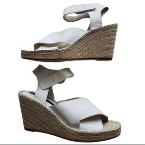Strappy white wedge heel espadrille size 9M